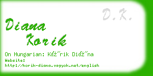 diana korik business card